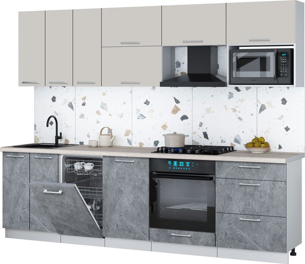 Кухонный гарнитур Интерлиния Мила Gloss 2.7-ПМ4 - фото