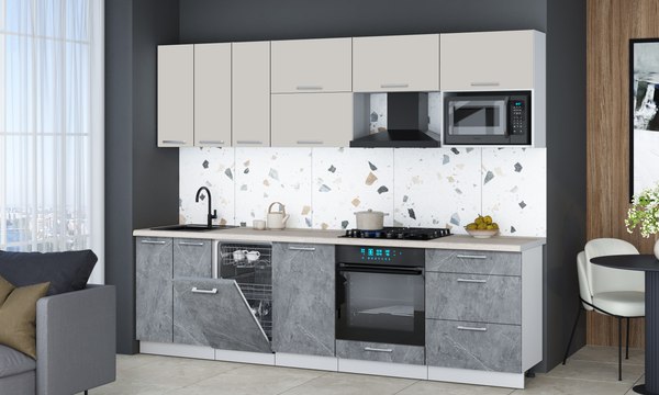 Кухонный гарнитур Интерлиния Мила Gloss 2.7-ПМ4