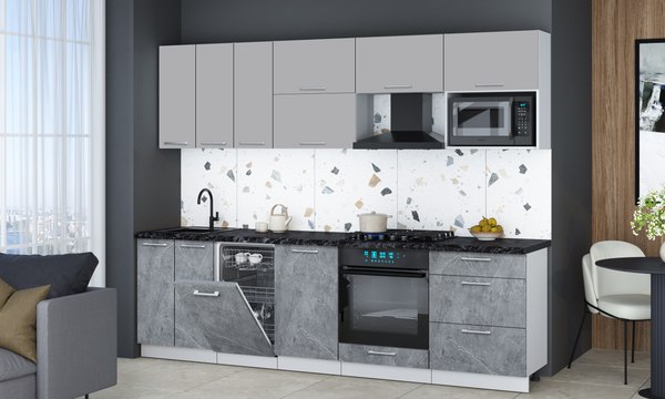 Кухонный гарнитур Интерлиния Мила Gloss 2.7-ПМ4