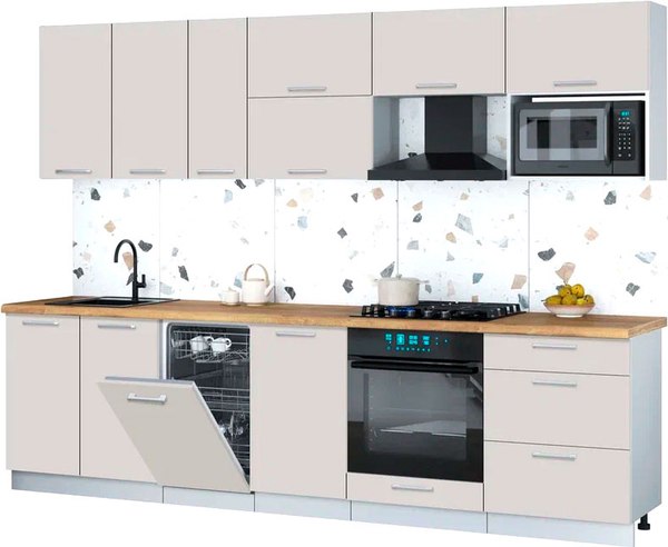 Кухонный гарнитур Интерлиния Мила Gloss 2.9-ПМ4 - фото