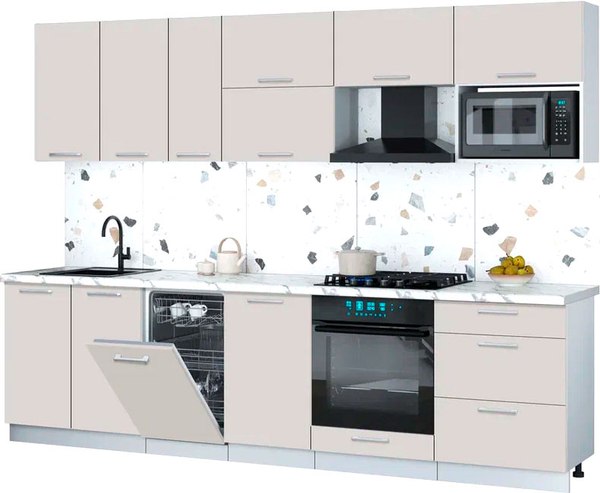 Кухонный гарнитур Интерлиния Мила Gloss 2.9-ПМ4 - фото