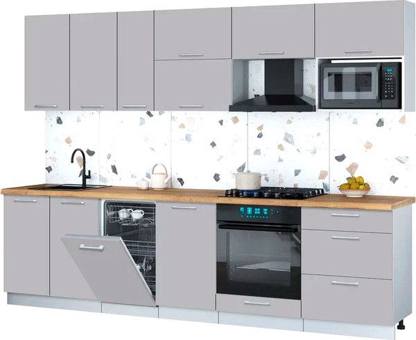Кухонный гарнитур Интерлиния Мила Gloss 2.9-ПМ4 - фото