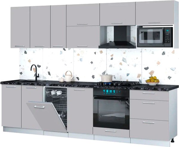 Кухонный гарнитур Интерлиния Мила Gloss 2.9-ПМ4 - фото