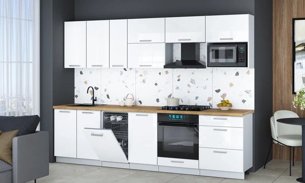 Кухонный гарнитур Интерлиния Мила Gloss 2.9-ПМ4