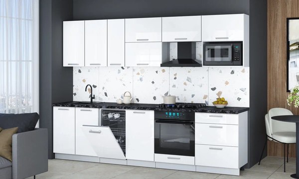 Кухонный гарнитур Интерлиния Мила Gloss 2.9-ПМ4