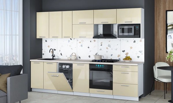 Кухонный гарнитур Интерлиния Мила Gloss 2.9-ПМ4