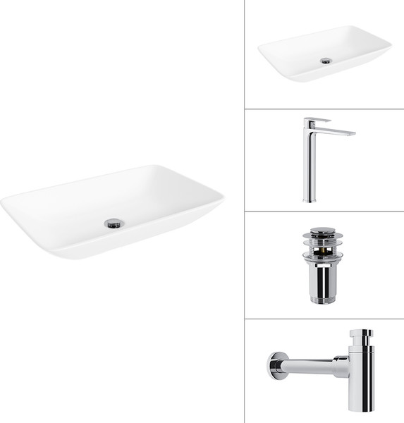 Умывальник со смесителем Lauter 21540 + Reef 21CK8678C + сифон 21635CH + дон.клапан 21190CH - фото