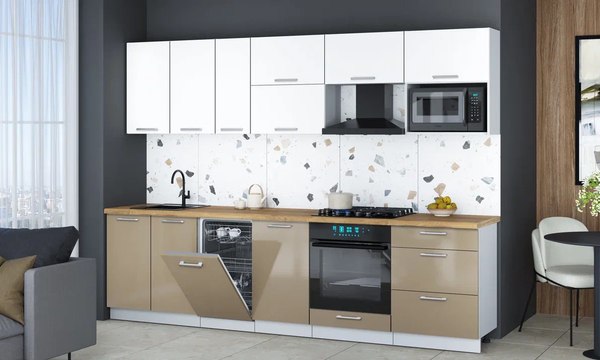 Кухонный гарнитур Интерлиния Мила Gloss 2.9-ПМ4