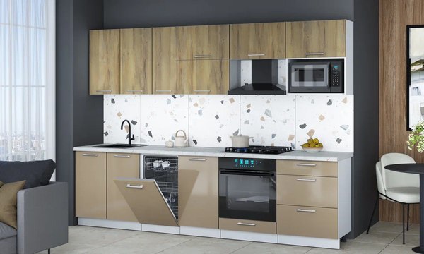 Кухонный гарнитур Интерлиния Мила Gloss 2.9-ПМ4