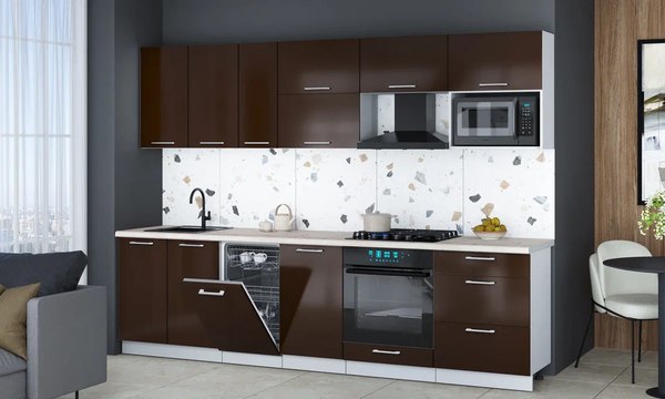 Кухонный гарнитур Интерлиния Мила Gloss 2.9-ПМ4