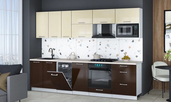 Кухонный гарнитур Интерлиния Мила Gloss 2.9-ПМ4