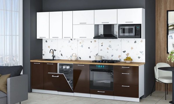 Кухонный гарнитур Интерлиния Мила Gloss 2.9-ПМ4