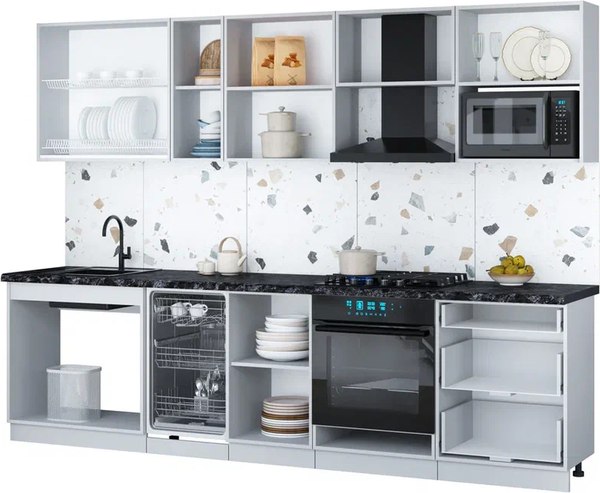 Кухонный гарнитур Интерлиния Мила Gloss 2.9-ПМ4