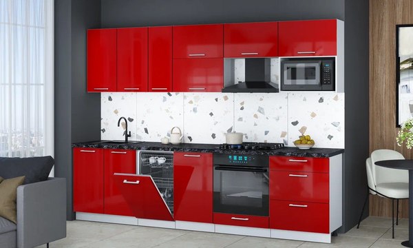 Кухонный гарнитур Интерлиния Мила Gloss 2.9-ПМ4