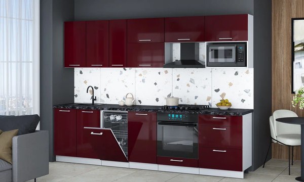 Кухонный гарнитур Интерлиния Мила Gloss 2.9-ПМ4