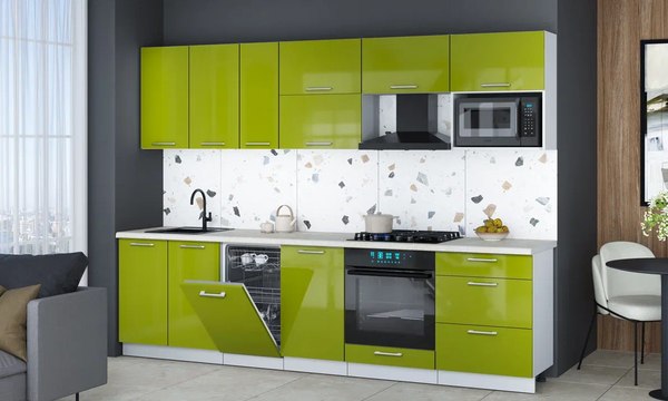 Кухонный гарнитур Интерлиния Мила Gloss 2.9-ПМ4