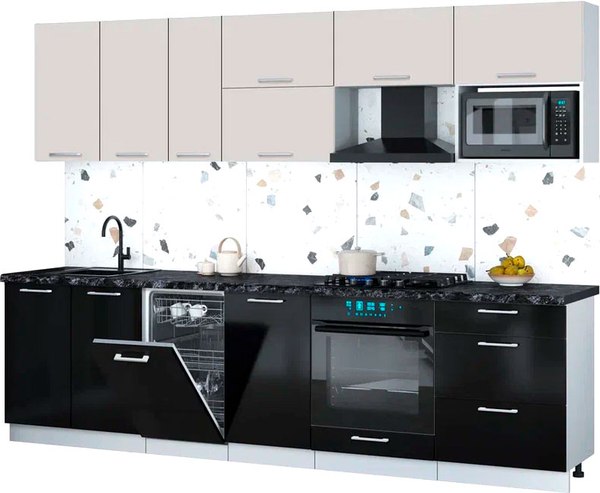 Кухонный гарнитур Интерлиния Мила Gloss 2.9-ПМ4 - фото