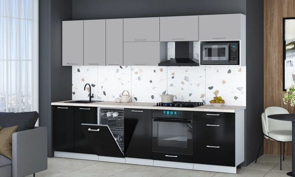 Кухонный гарнитур Интерлиния Мила Gloss 2.9-ПМ4