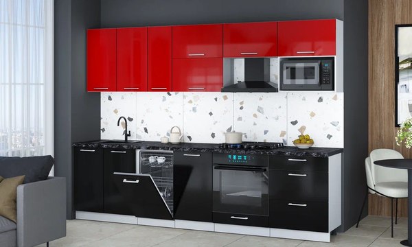 Кухонный гарнитур Интерлиния Мила Gloss 2.9-ПМ4