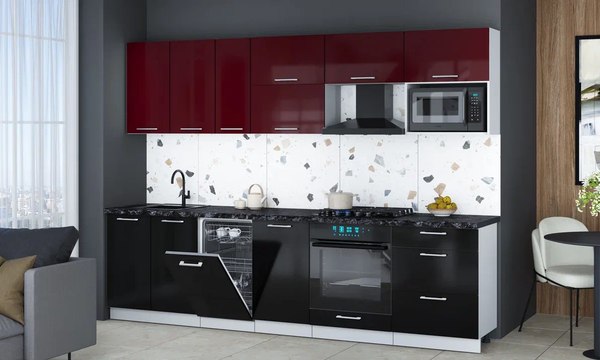 Кухонный гарнитур Интерлиния Мила Gloss 2.9-ПМ4