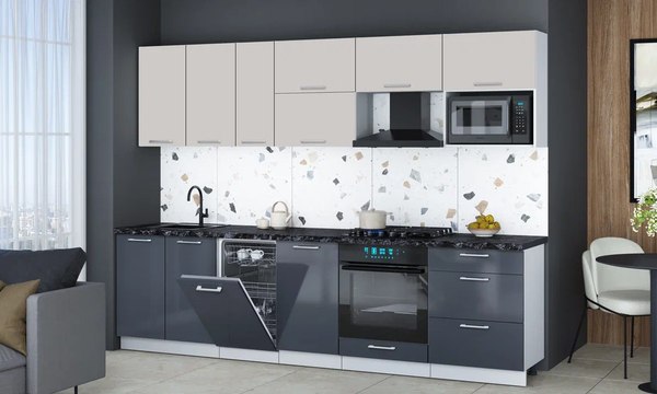 Кухонный гарнитур Интерлиния Мила Gloss 2.9-ПМ4