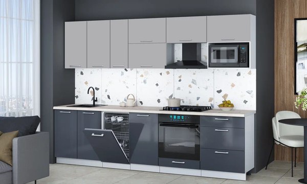 Кухонный гарнитур Интерлиния Мила Gloss 2.9-ПМ4