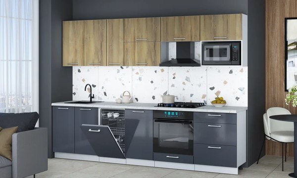 Кухонный гарнитур Интерлиния Мила Gloss 2.9-ПМ4