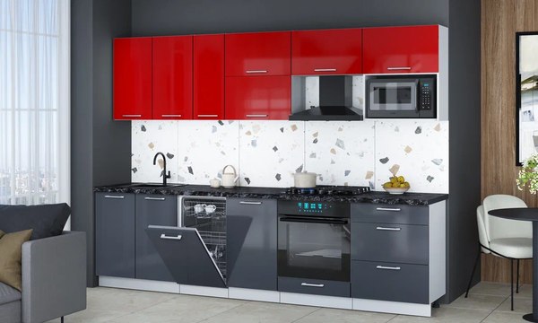 Кухонный гарнитур Интерлиния Мила Gloss 2.9-ПМ4