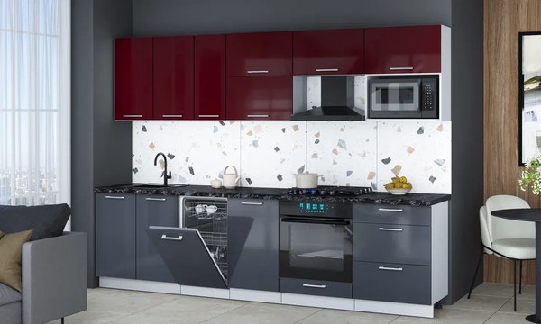 Кухонный гарнитур Интерлиния Мила Gloss 2.9-ПМ4