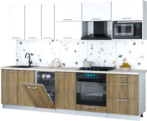 Кухонный гарнитур Интерлиния Мила Gloss 2.9-ПМ4 - фото