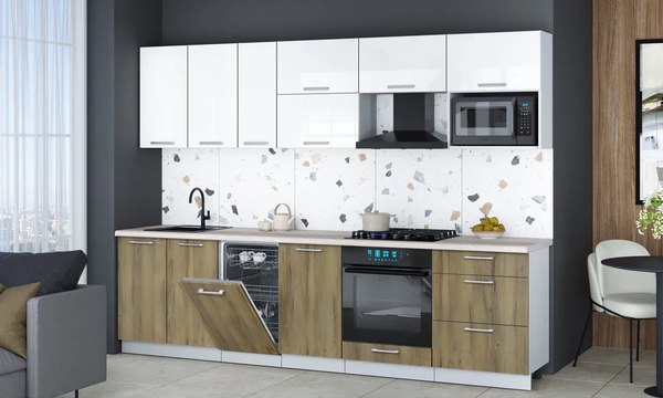 Кухонный гарнитур Интерлиния Мила Gloss 2.9-ПМ4