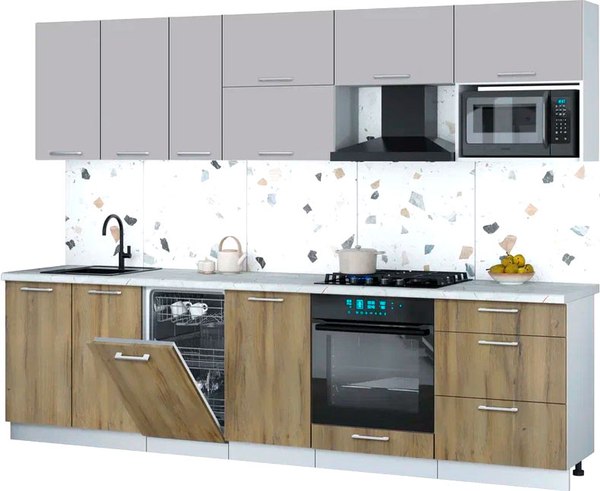 Кухонный гарнитур Интерлиния Мила Gloss 2.9-ПМ4 - фото