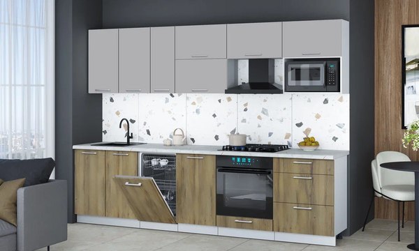 Кухонный гарнитур Интерлиния Мила Gloss 2.9-ПМ4