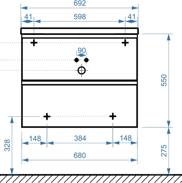 Тумба под умывальник Belux Минск НП 70-02