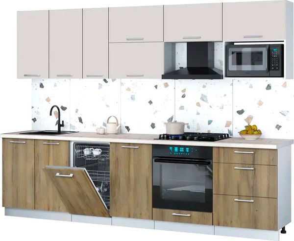 Кухонный гарнитур Интерлиния Мила Gloss 2.9-ПМ4 - фото
