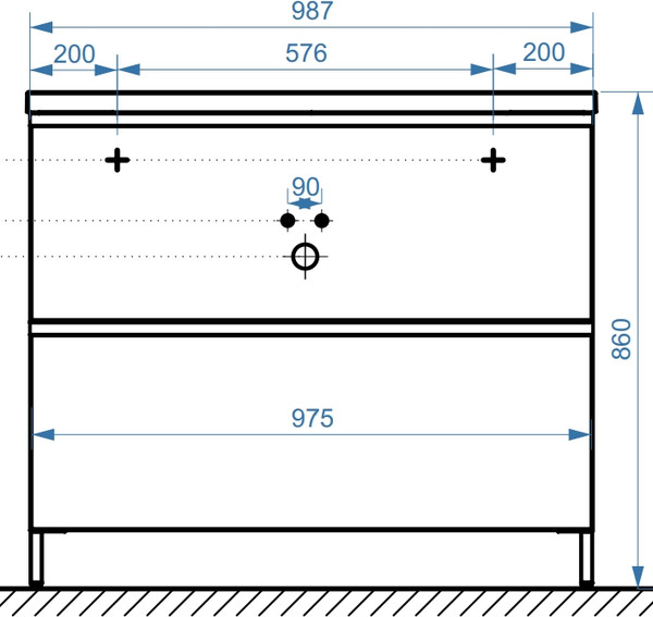 Тумба под умывальник Belux Минск Н 100-02