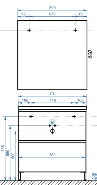 Тумба под умывальник Belux Минск Н 80-02