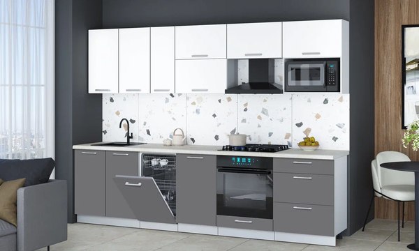 Кухонный гарнитур Интерлиния Мила Gloss 2.9-ПМ4