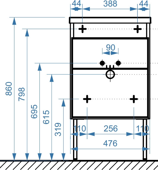 Тумба под умывальник Belux Порто Н 50-02