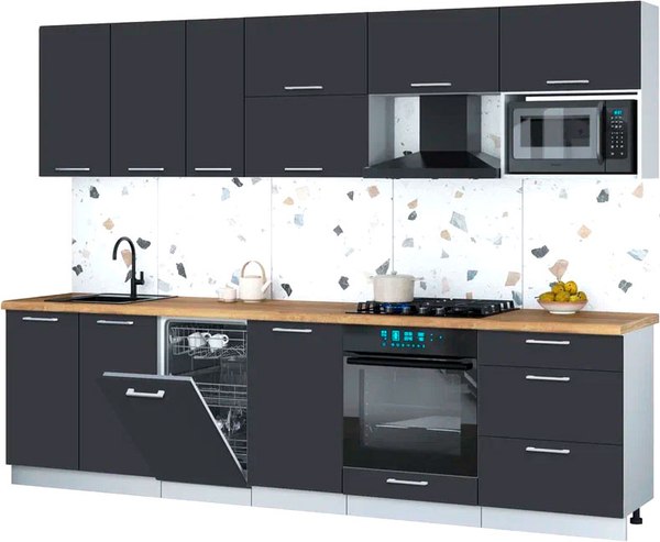 Кухонный гарнитур Интерлиния Мила Gloss 2.9-ПМ4 - фото