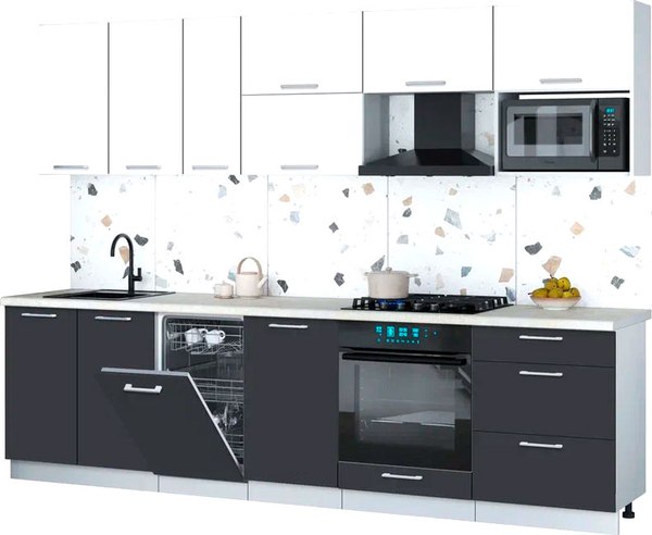 Кухонный гарнитур Интерлиния Мила Gloss 2.9-ПМ4 - фото