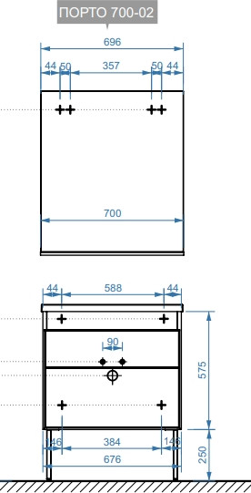 Тумба под умывальник Belux Порто Н 70-02