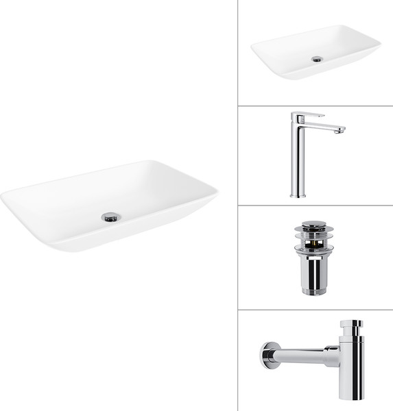 Умывальник со смесителем Lauter 21540 + Moon 21СK81691C + сифон 21635CH + дон.клапан 21190CH - фото