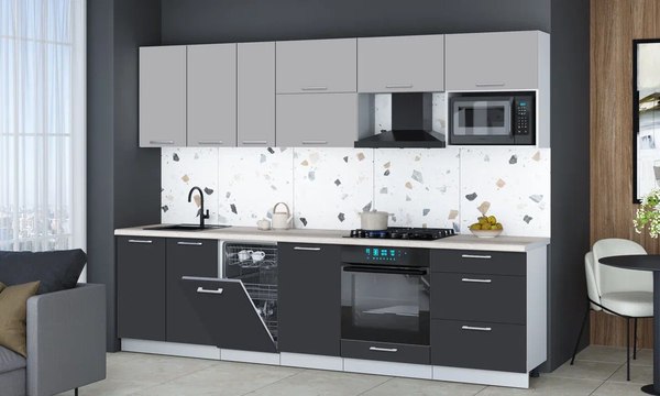 Кухонный гарнитур Интерлиния Мила Gloss 2.9-ПМ4