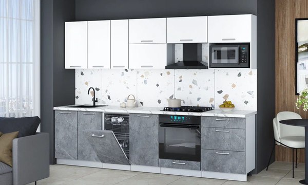 Кухонный гарнитур Интерлиния Мила Gloss 2.9-ПМ4