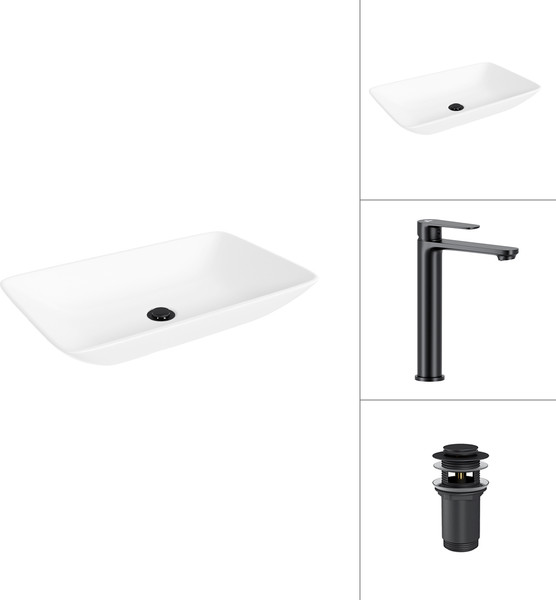 Умывальник со смесителем Lauter 21540 + Moon 21СК8691BS с донным клапаном 21190B - фото