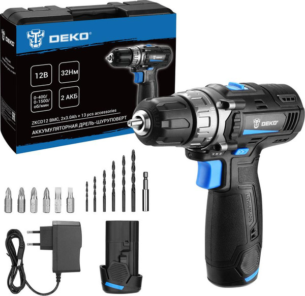 Аккумуляторная дрель-шуруповерт Deko ZKCD12 SET6 / 084-1040 - фото