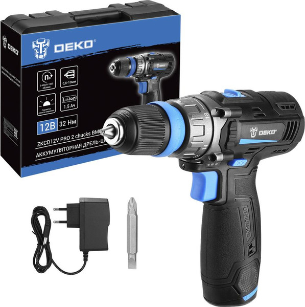 Аккумуляторная дрель-шуруповерт Deko ZKCD12V PRO / 084-1013 - фото