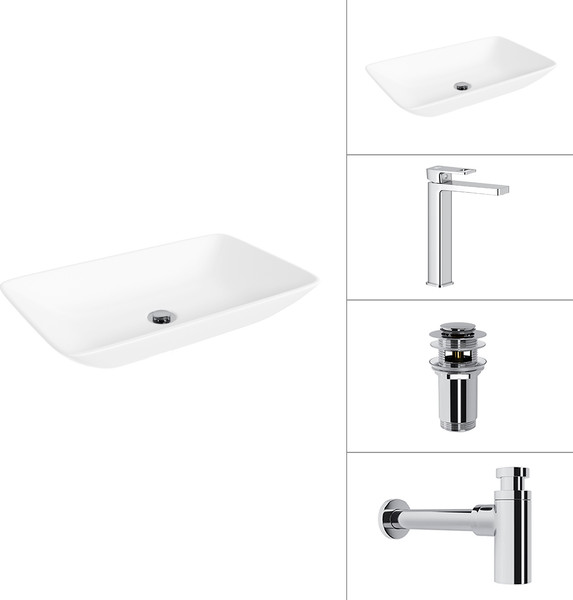 Умывальник со смесителем Lauter 21540 + Cascade 21СК0655C + сифон 21635CH + дон.клапан 21190CH - фото