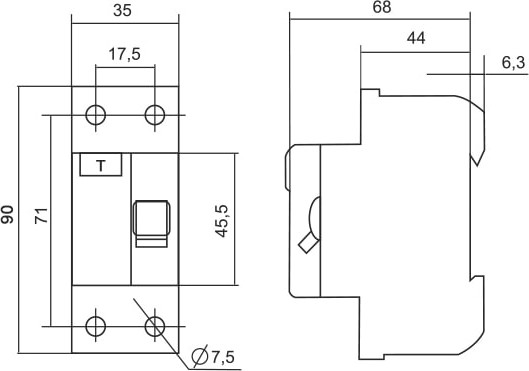 Устройство защитного отключения ETP 2п 25А 10мА DLF362 / 18019